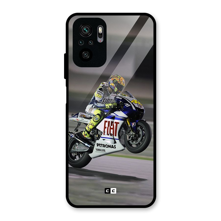 Champion Biker Glass Back Case for Redmi Note 10S