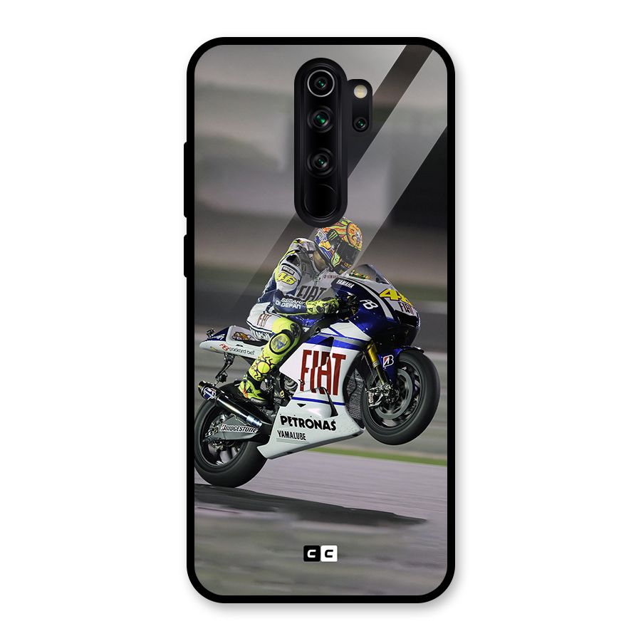 Champion Biker Glass Back Case for Redmi Note 8 Pro