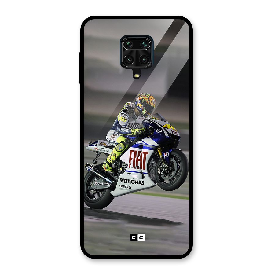 Champion Biker Glass Back Case for Redmi Note 9 Pro