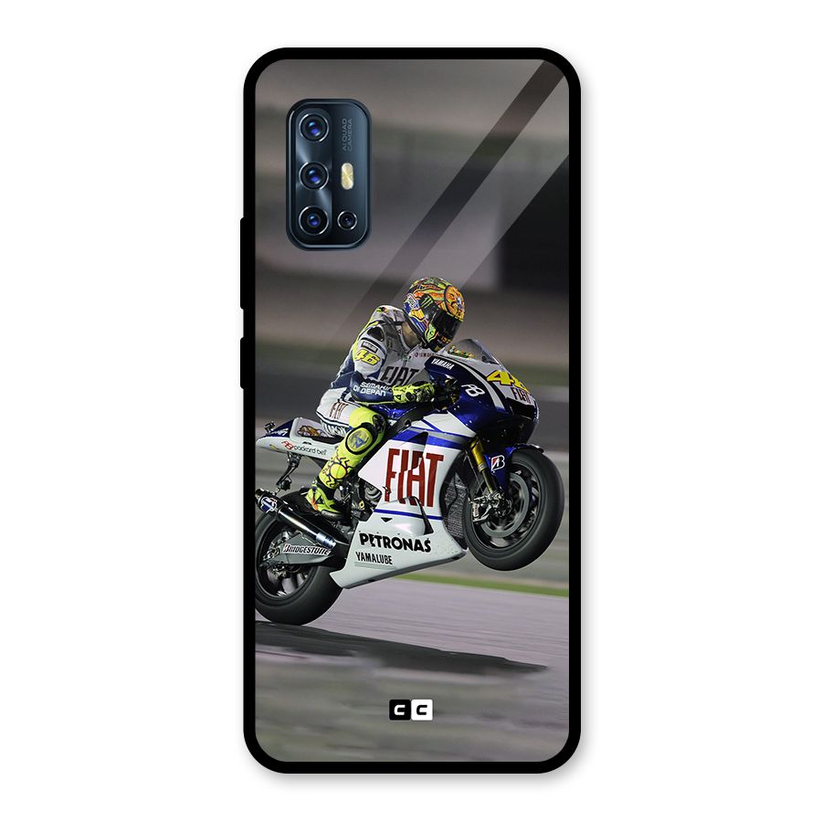 Champion Biker Glass Back Case for Vivo V17