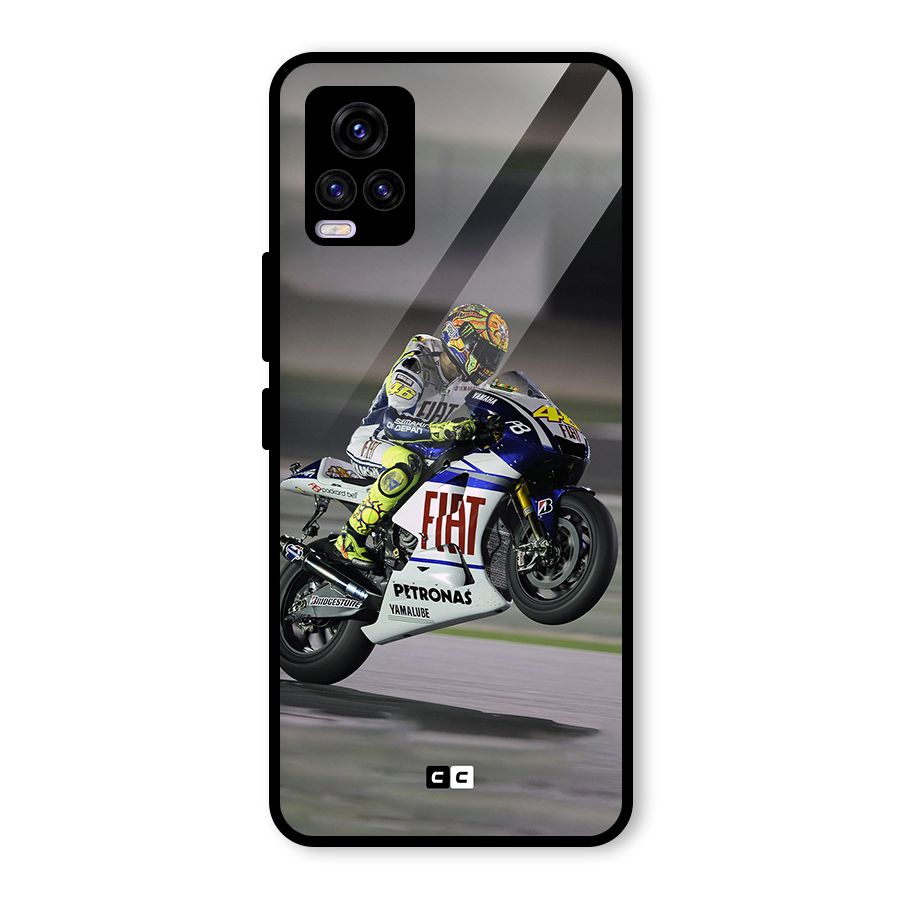 Champion Biker Glass Back Case for Vivo V20