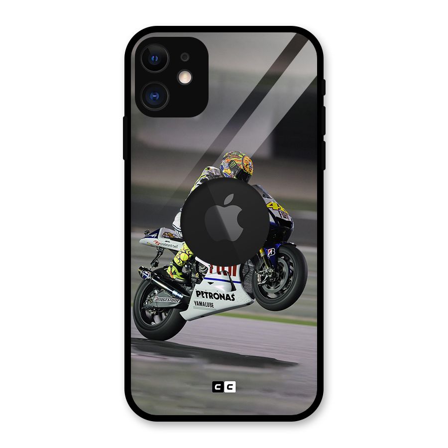 Champion Biker Glass Back Case for iPhone 11 Logo Cut