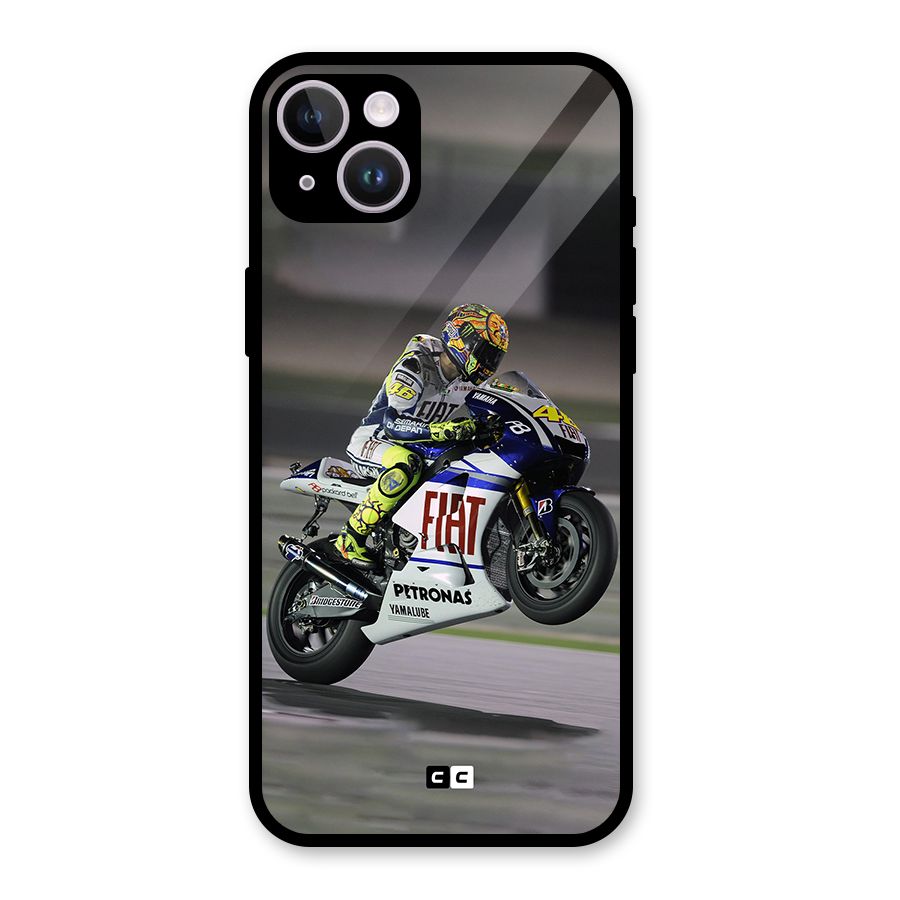 Champion Biker Glass Back Case for iPhone 14 Plus