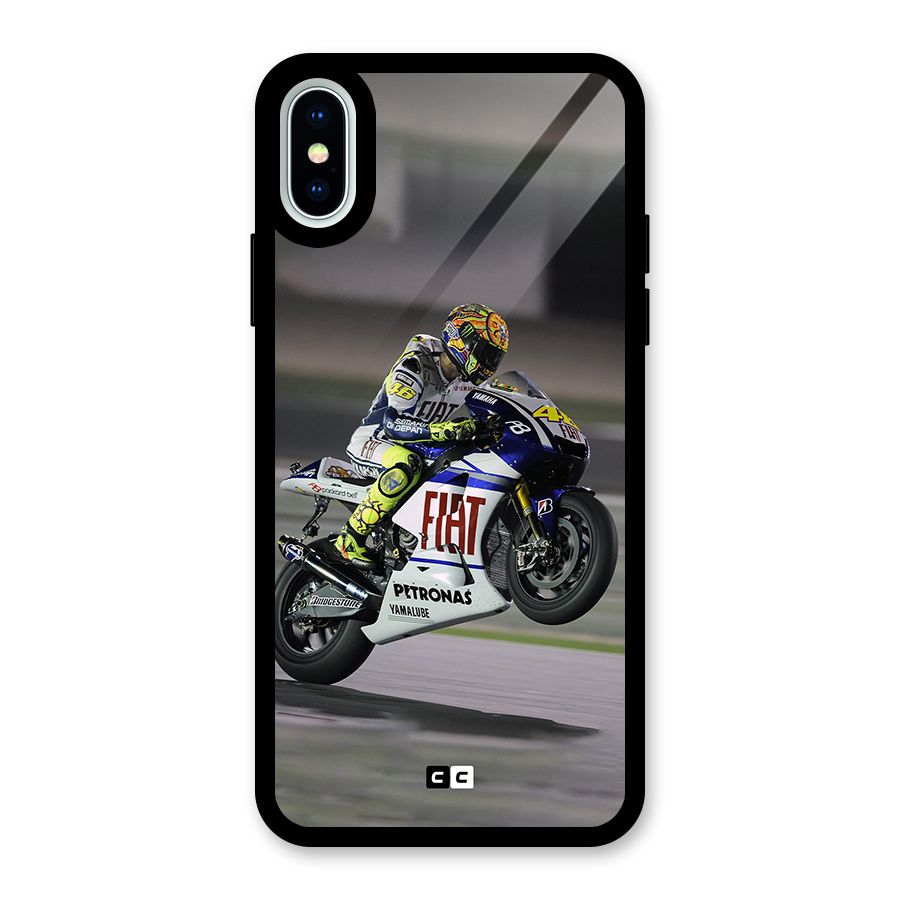 Champion Biker Glass Back Case for iPhone X