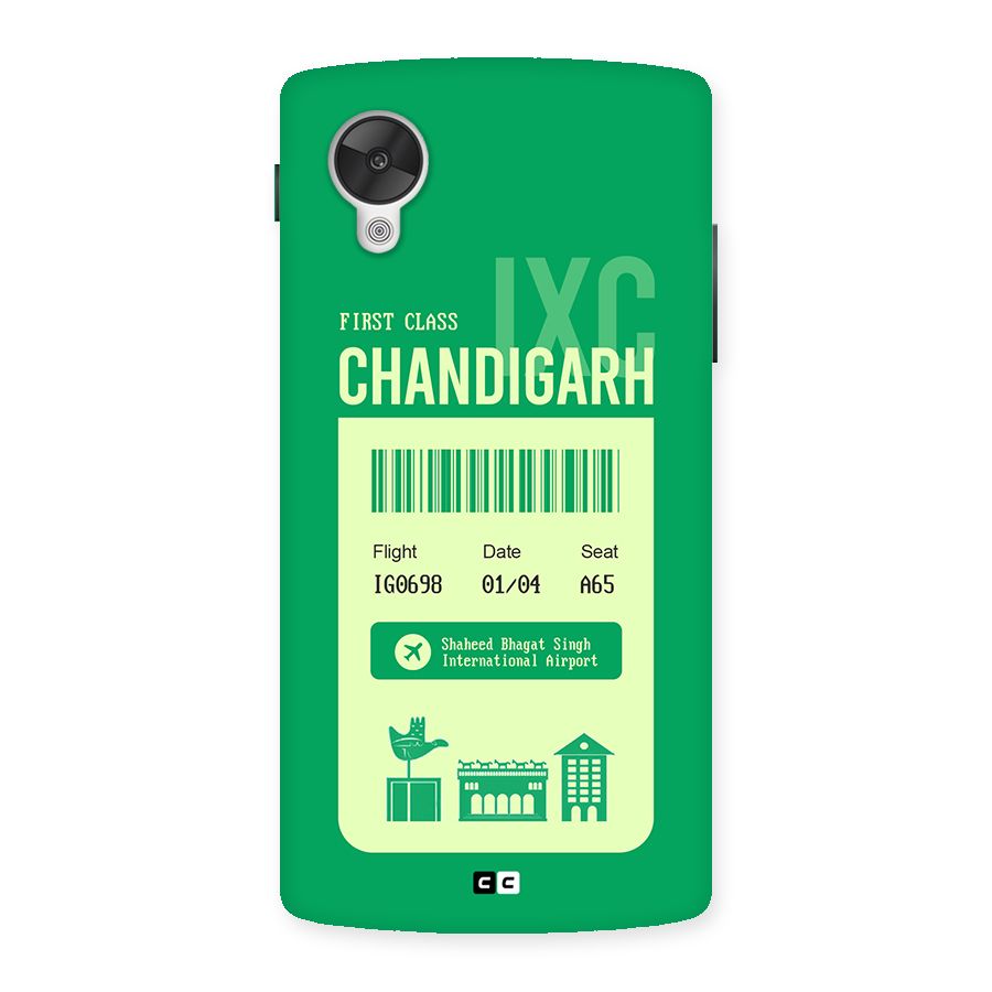 Chandigarh Boarding Pass Back Case for Google Nexus 5