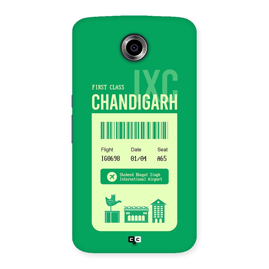 Chandigarh Boarding Pass Back Case for Google Nexus 6