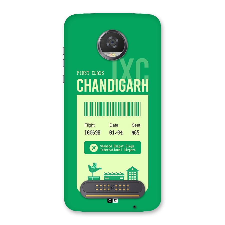 Chandigarh Boarding Pass Back Case for Moto Z2 Play