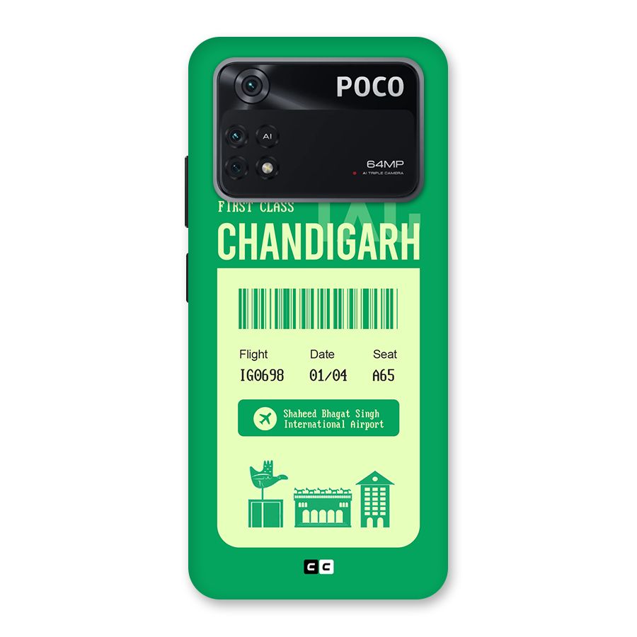 Chandigarh Boarding Pass Back Case for Poco M4 Pro 4G