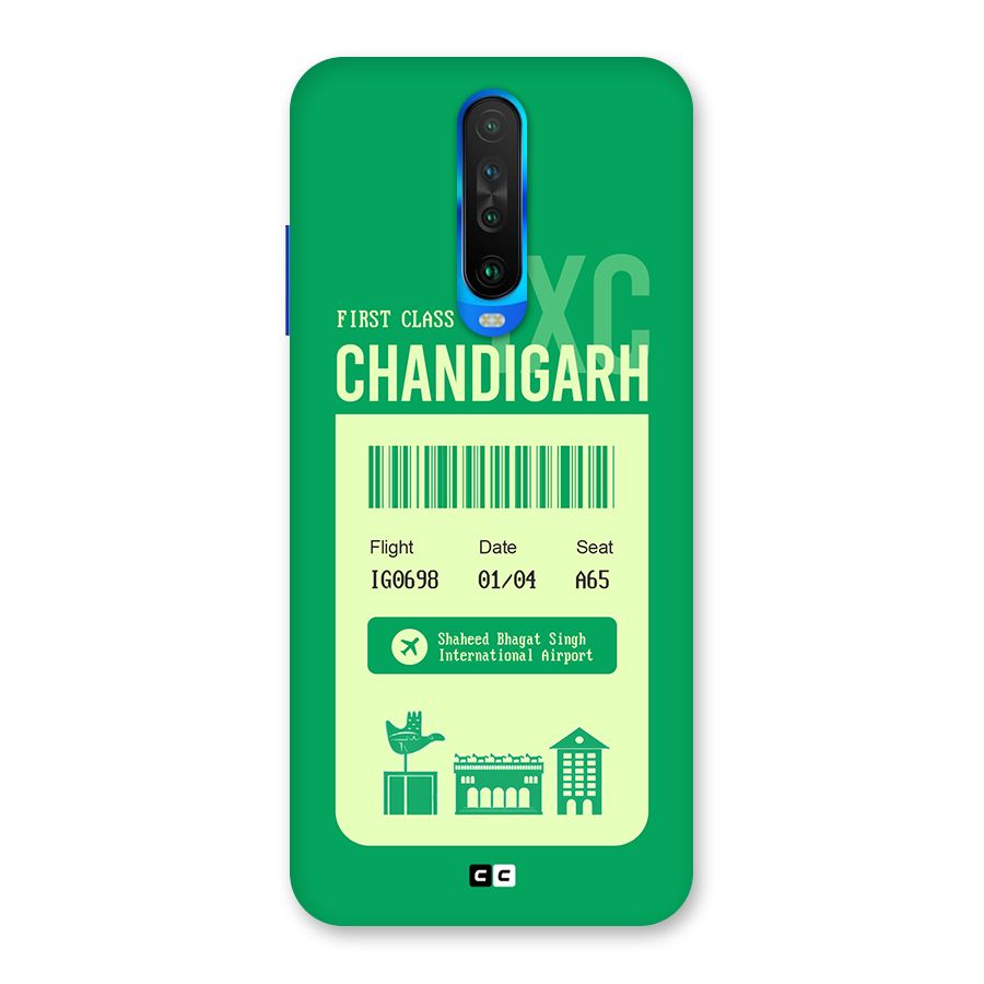 Chandigarh Boarding Pass Back Case for Poco X2
