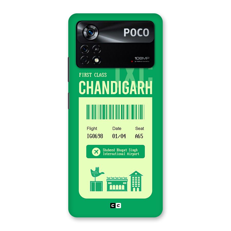 Chandigarh Boarding Pass Back Case for Poco X4 Pro 5G