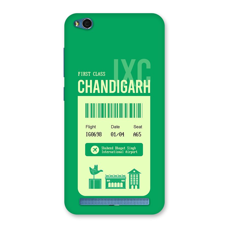 Chandigarh Boarding Pass Back Case for Redmi 5A