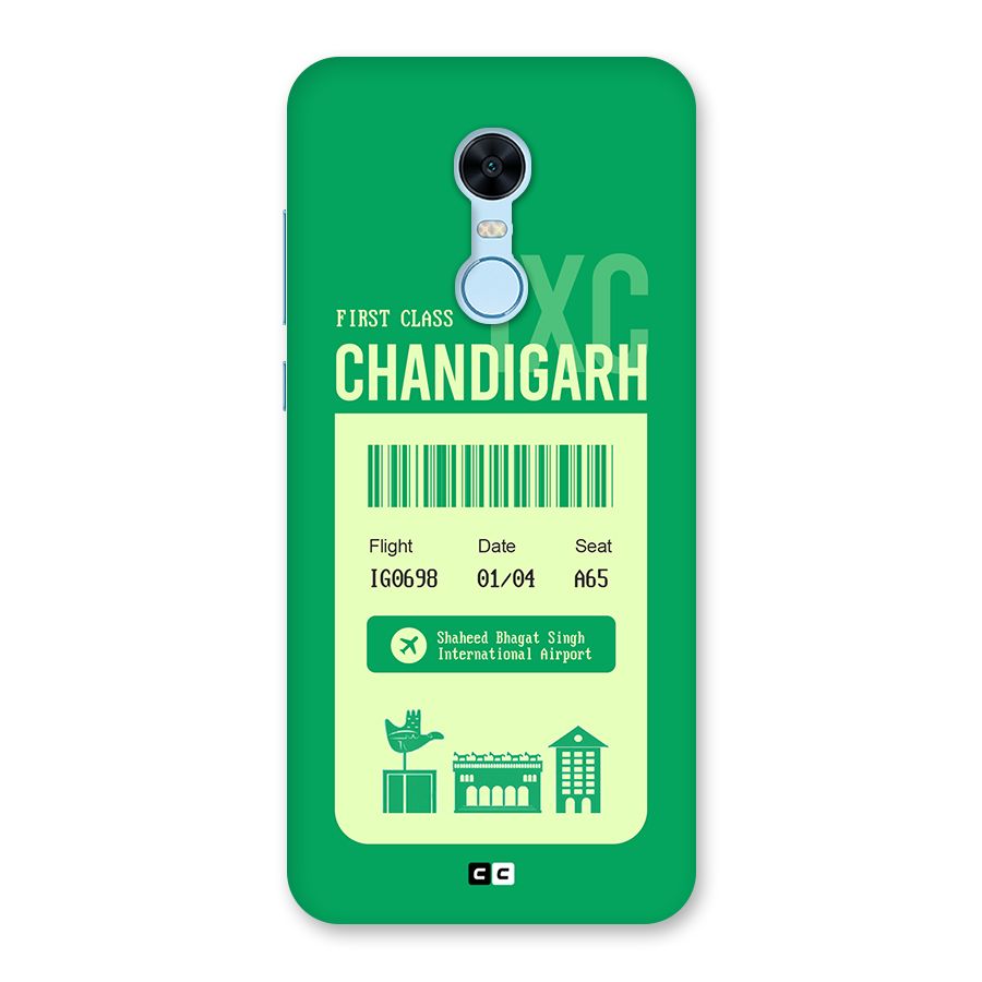 Chandigarh Boarding Pass Back Case for Redmi Note 5