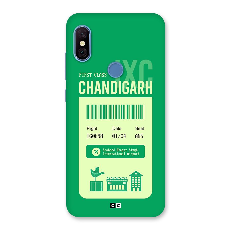 Chandigarh Boarding Pass Back Case for Redmi Note 6 Pro
