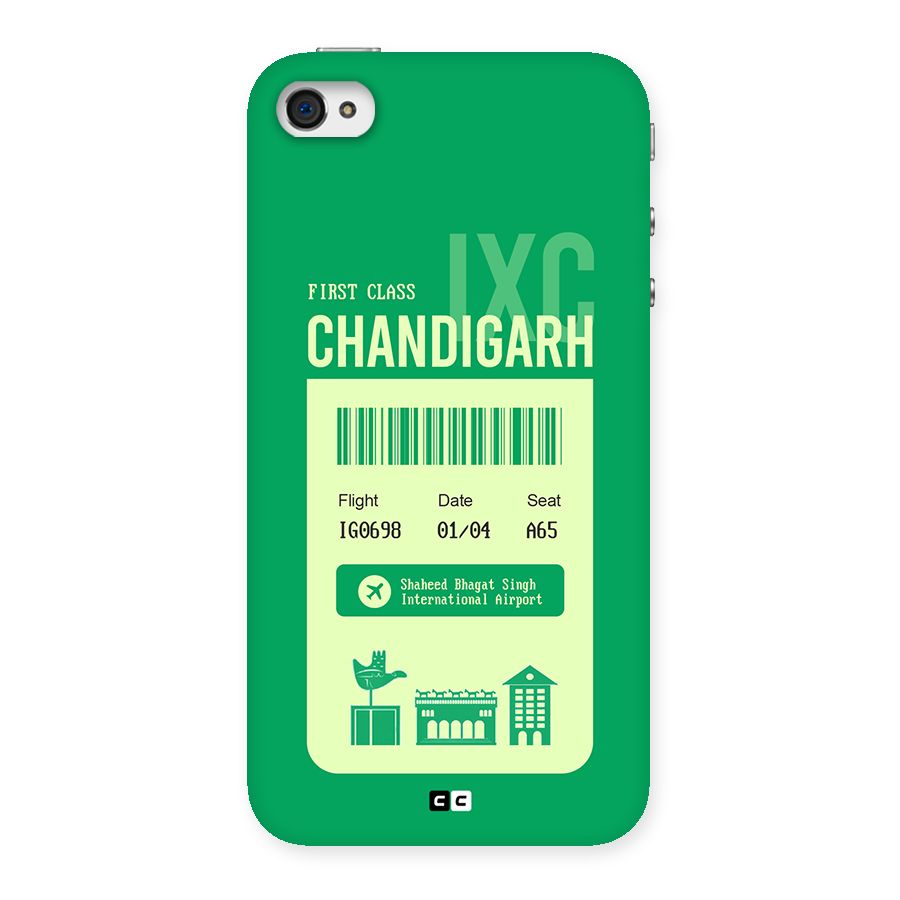 Chandigarh Boarding Pass Back Case for iPhone 4 4s