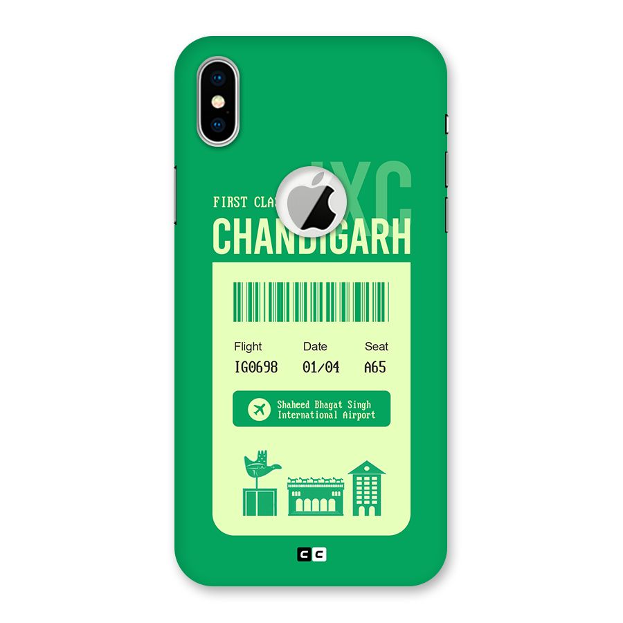 Chandigarh Boarding Pass Back Case for iPhone X Logo Cut