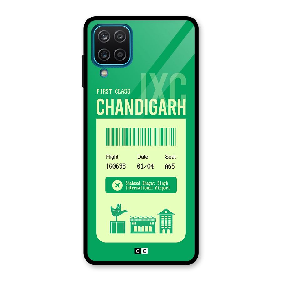 Chandigarh Boarding Pass Glass Back Case for Galaxy A12