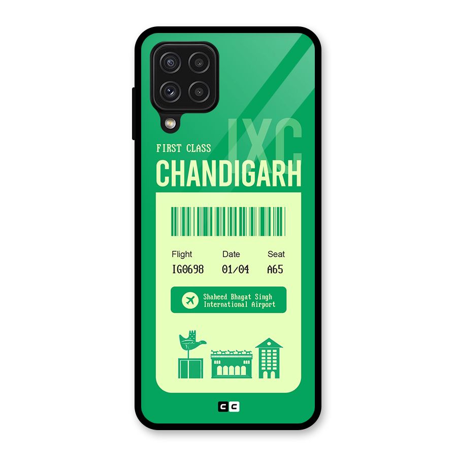 Chandigarh Boarding Pass Glass Back Case for Galaxy A22 4G