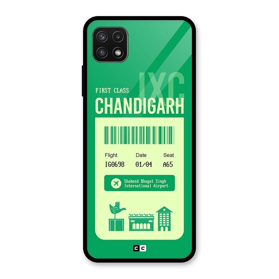Chandigarh Boarding Pass Glass Back Case for Galaxy A22 5G