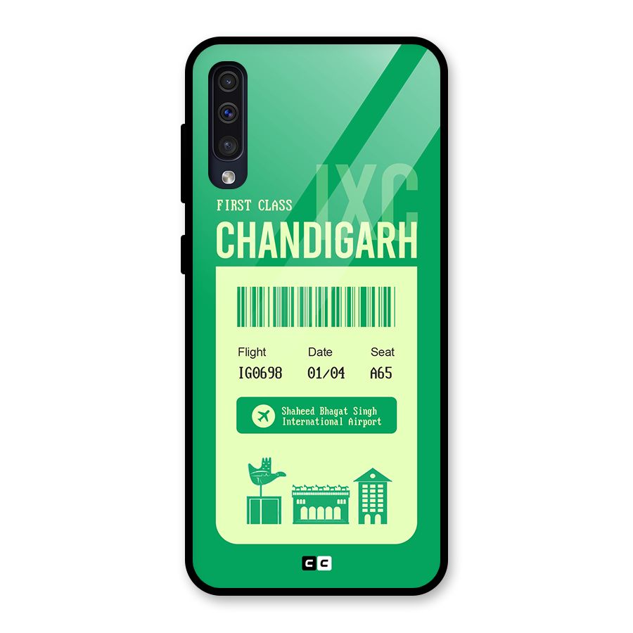 Chandigarh Boarding Pass Glass Back Case for Galaxy A50