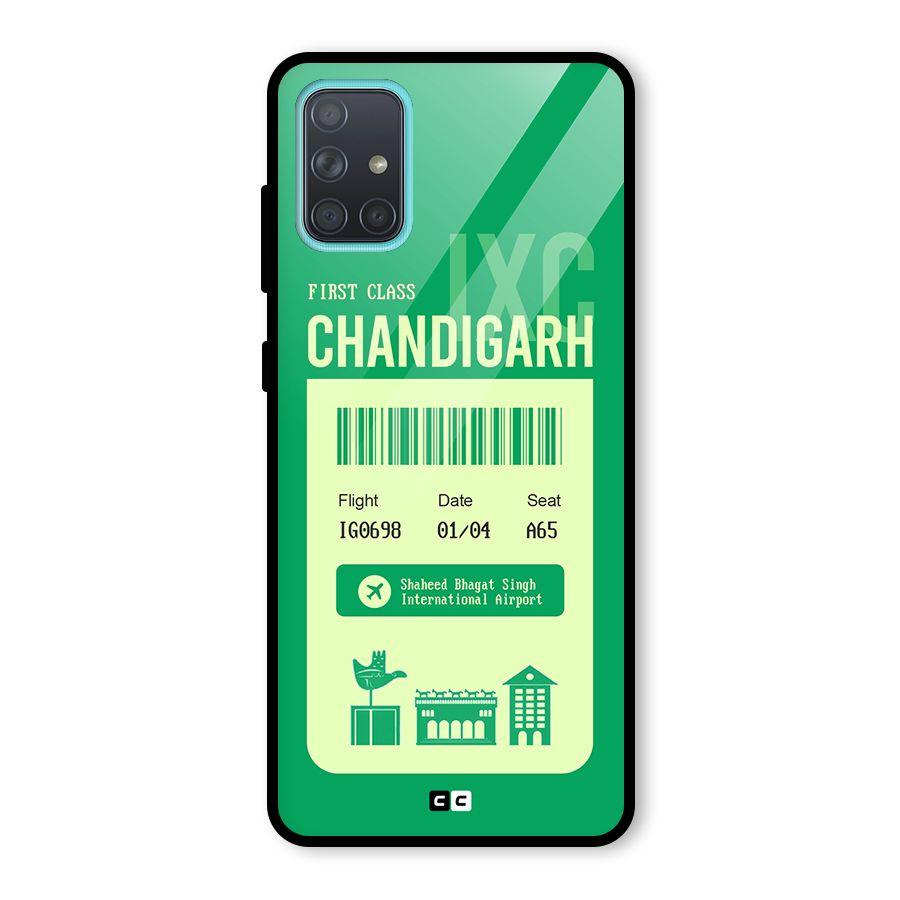 Chandigarh Boarding Pass Glass Back Case for Galaxy A71