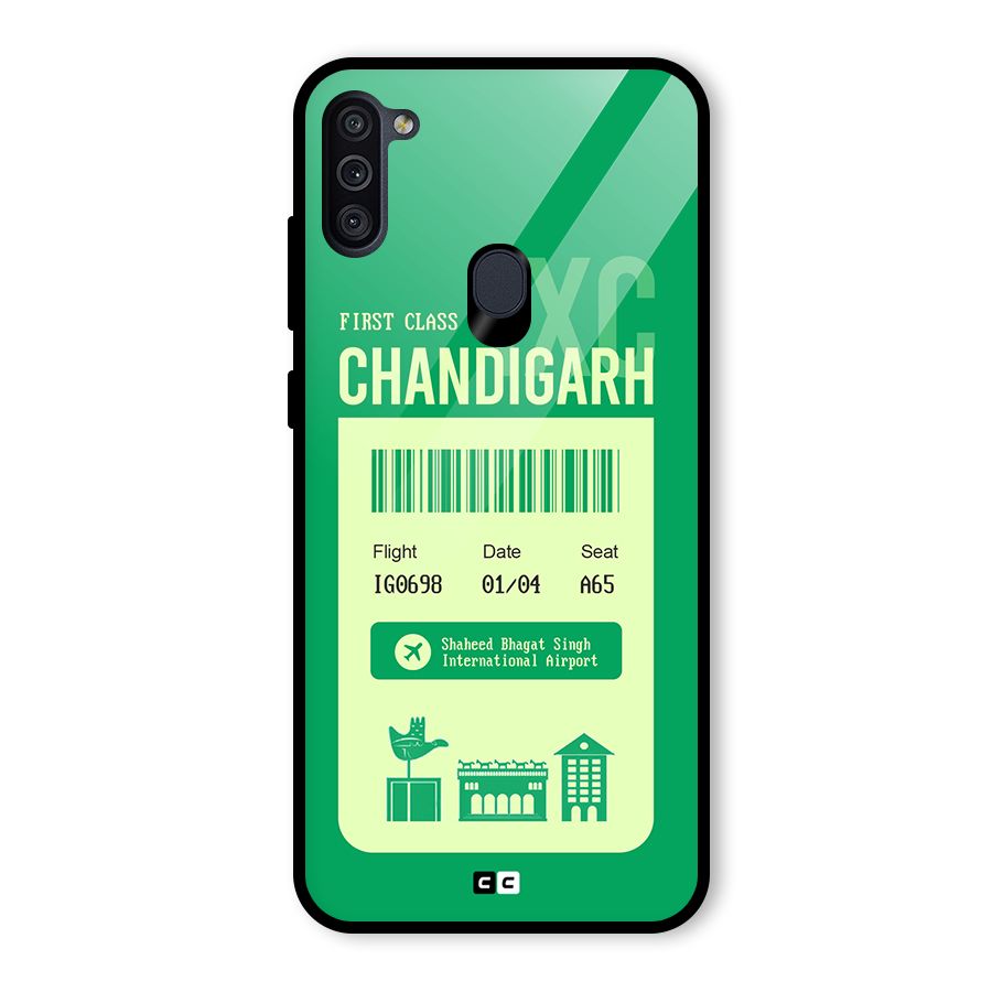 Chandigarh Boarding Pass Glass Back Case for Galaxy M11