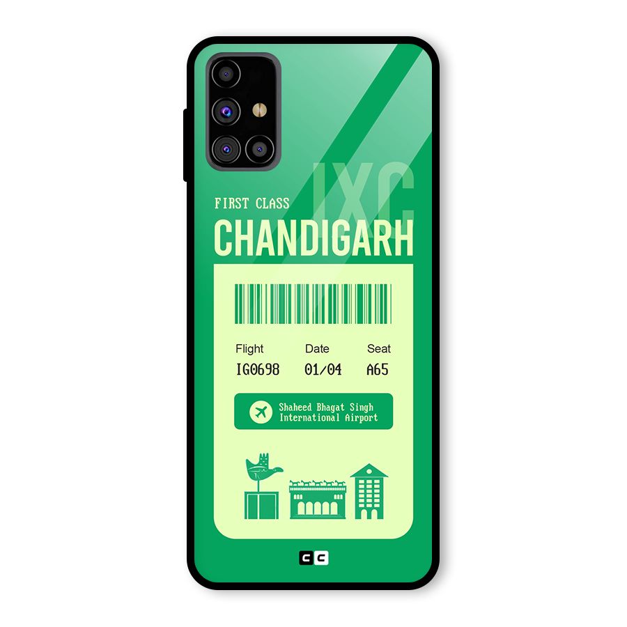 Chandigarh Boarding Pass Glass Back Case for Galaxy M31s