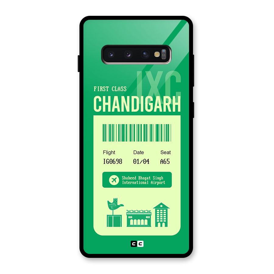 Chandigarh Boarding Pass Glass Back Case for Galaxy S10 Plus