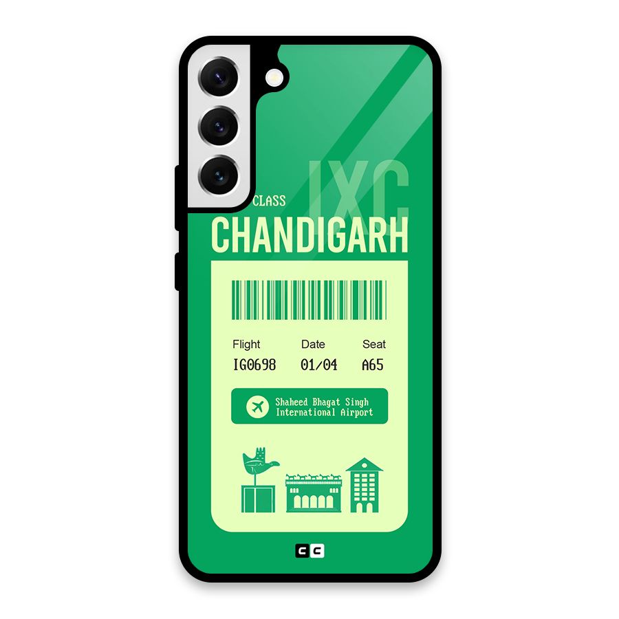 Chandigarh Boarding Pass Glass Back Case for Galaxy S22 Plus 5G