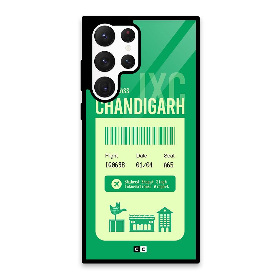 Chandigarh Boarding Pass Glass Back Case for Galaxy S22 Ultra 5G
