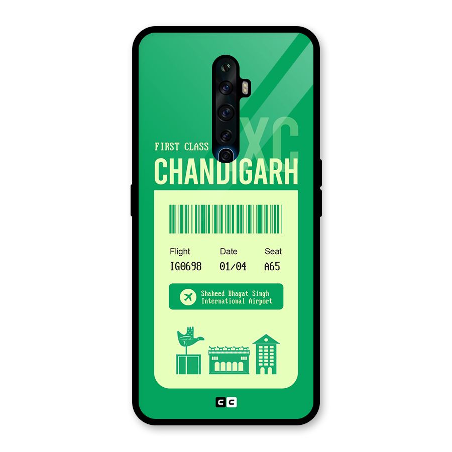 Chandigarh Boarding Pass Glass Back Case for Oppo Reno2 F