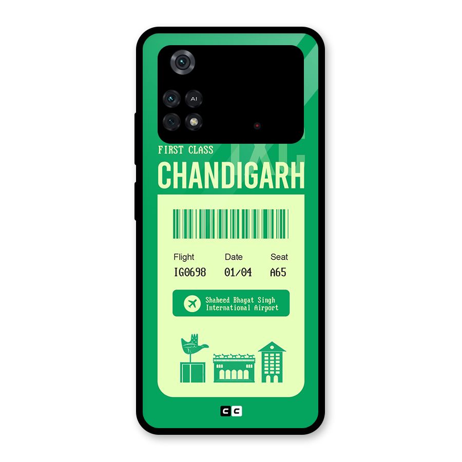 Chandigarh Boarding Pass Glass Back Case for Poco M4 Pro 4G