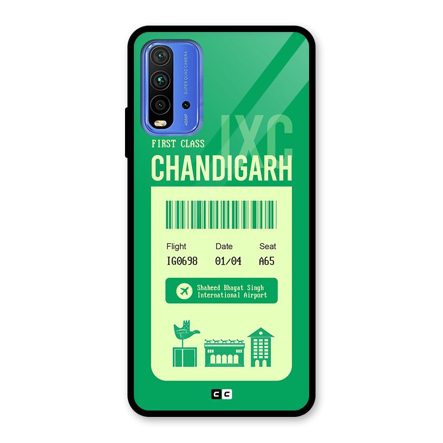 Chandigarh Boarding Pass Glass Back Case for Redmi 9 Power