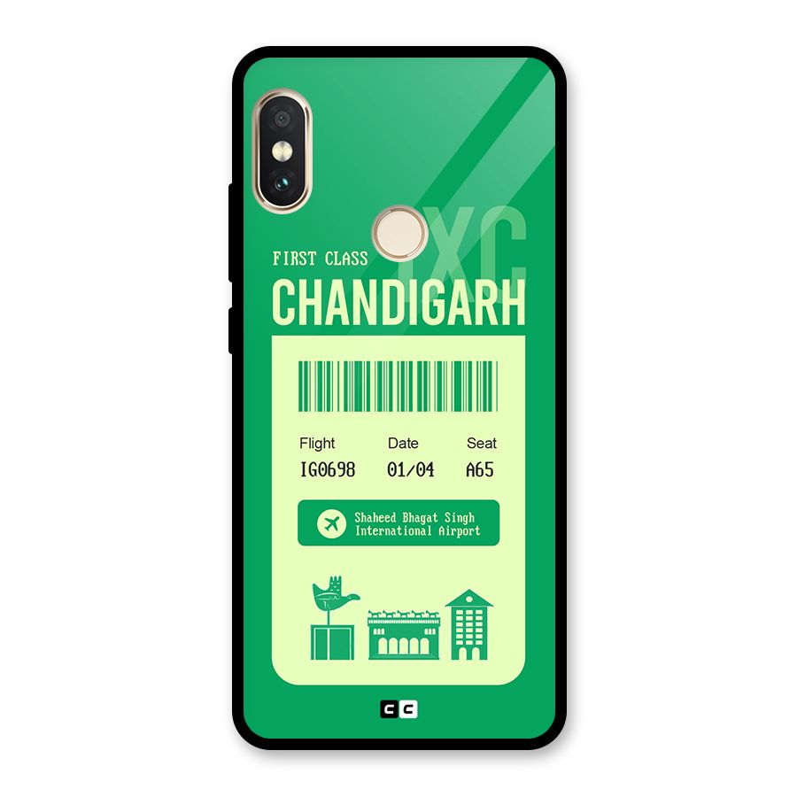 Chandigarh Boarding Pass Glass Back Case for Redmi Note 5 Pro