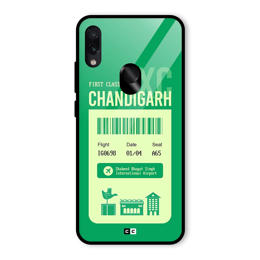 Chandigarh Boarding Pass Glass Back Case for Redmi Note 7 Pro