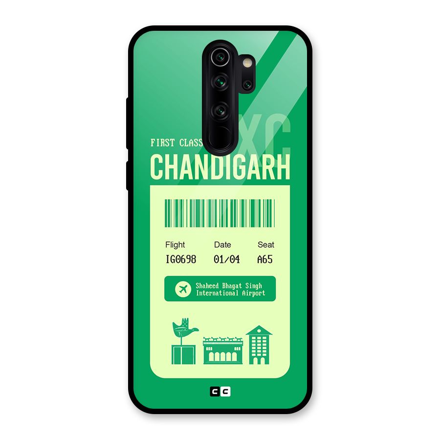 Chandigarh Boarding Pass Glass Back Case for Redmi Note 8 Pro