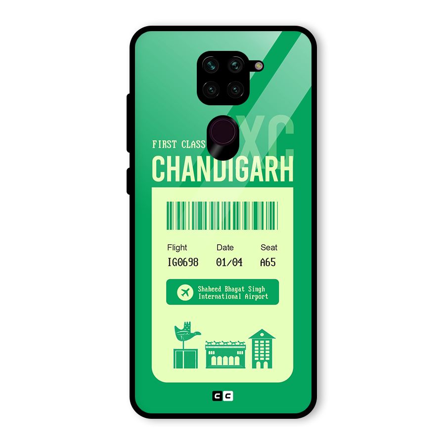 Chandigarh Boarding Pass Glass Back Case for Redmi Note 9