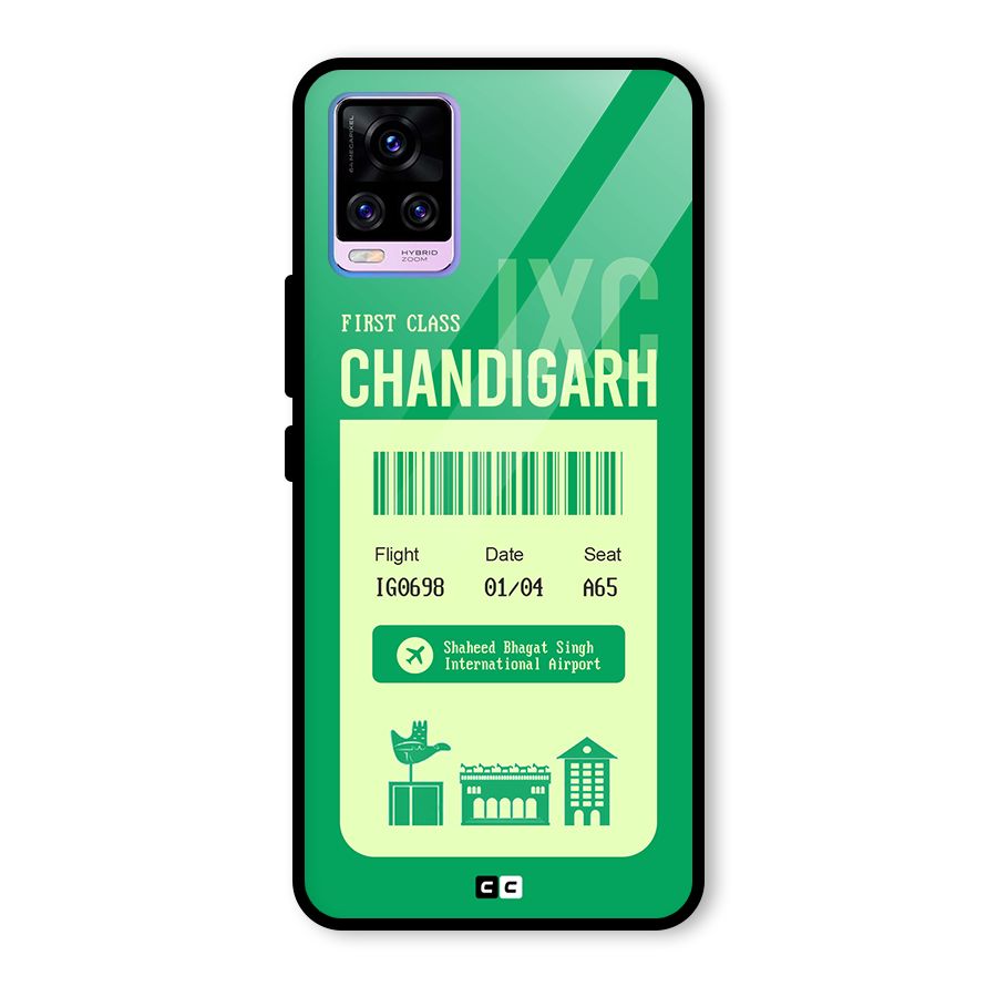 Chandigarh Boarding Pass Glass Back Case for Vivo V20 Pro
