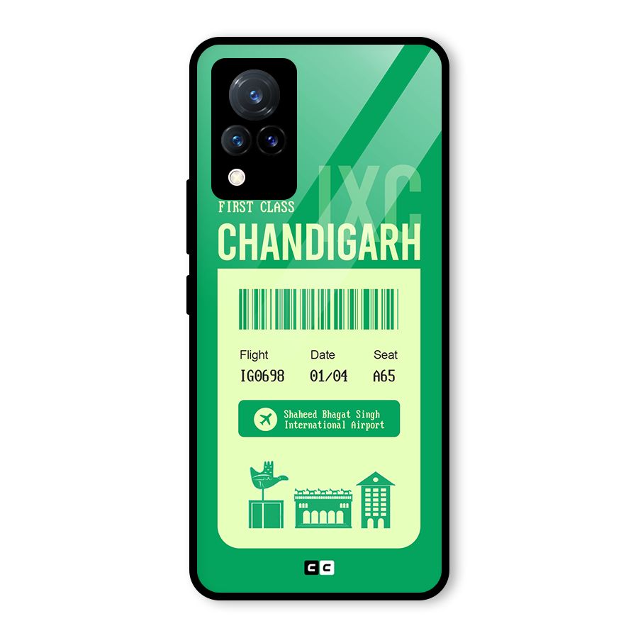 Chandigarh Boarding Pass Glass Back Case for Vivo V21 5G