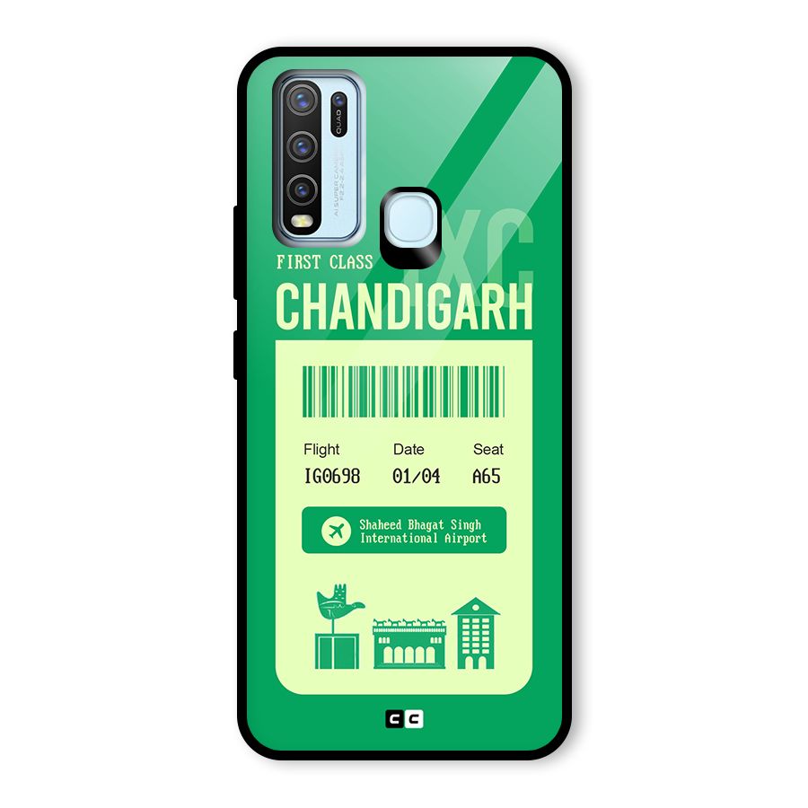 Chandigarh Boarding Pass Glass Back Case for Vivo Y30