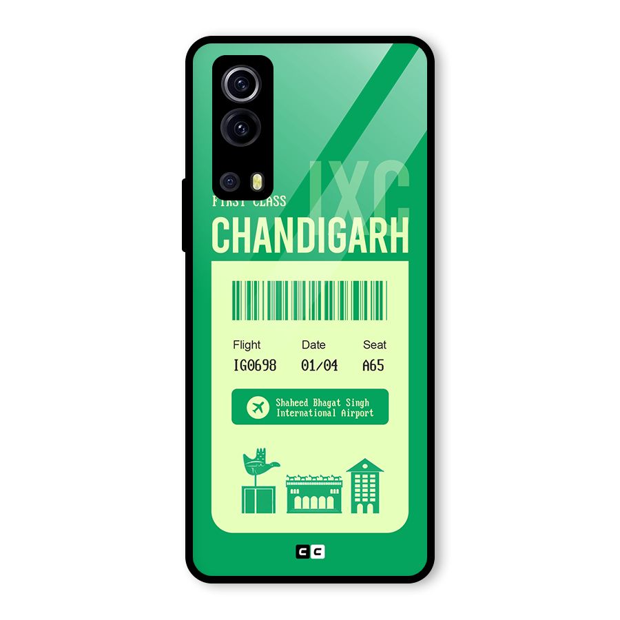 Chandigarh Boarding Pass Glass Back Case for Vivo iQOO Z3