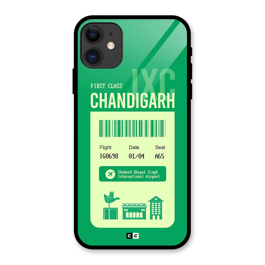 Chandigarh Boarding Pass Glass Back Case for iPhone 11