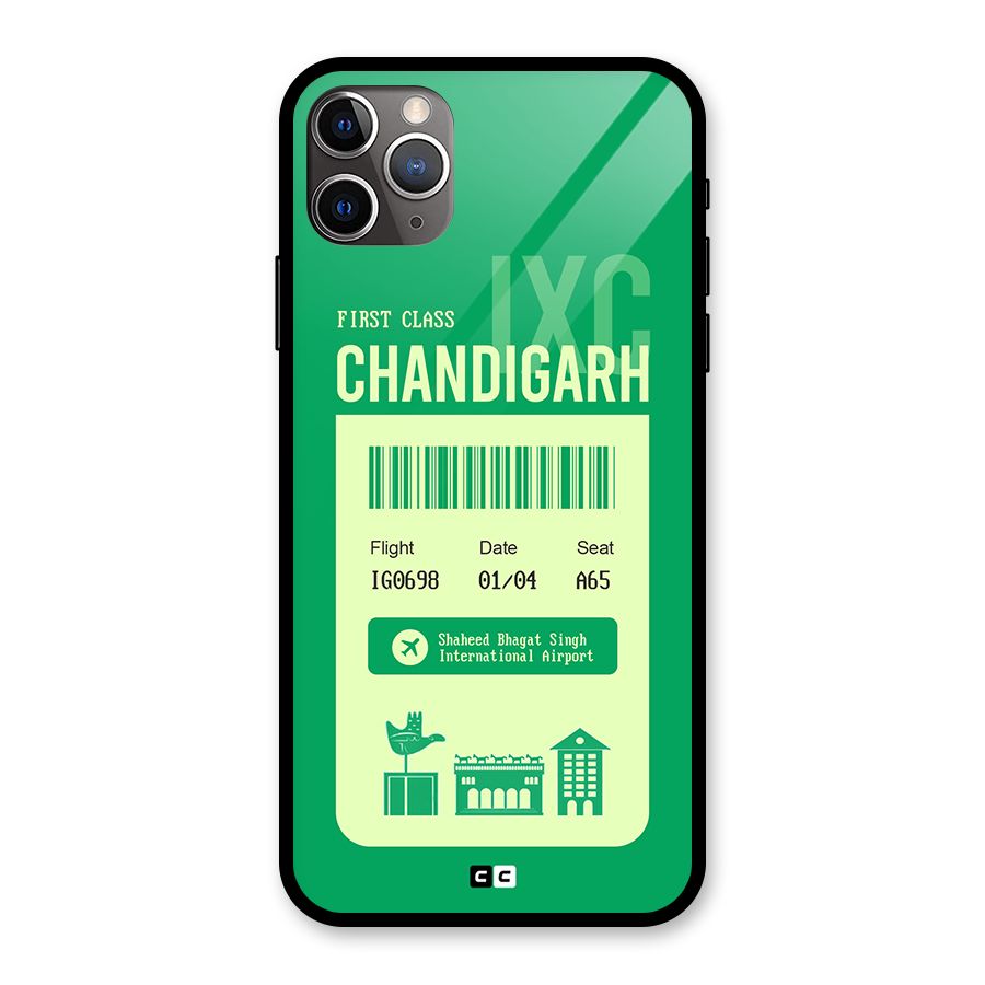 Chandigarh Boarding Pass Glass Back Case for iPhone 11 Pro Max
