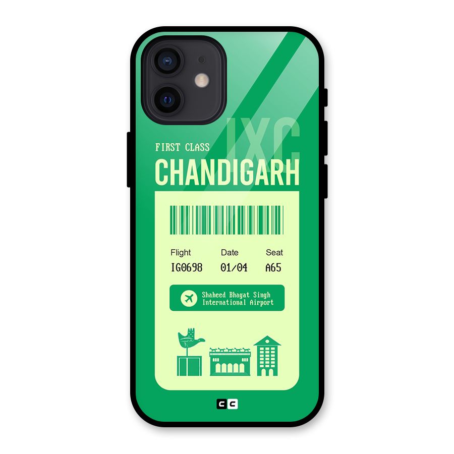 Chandigarh Boarding Pass Glass Back Case for iPhone 12