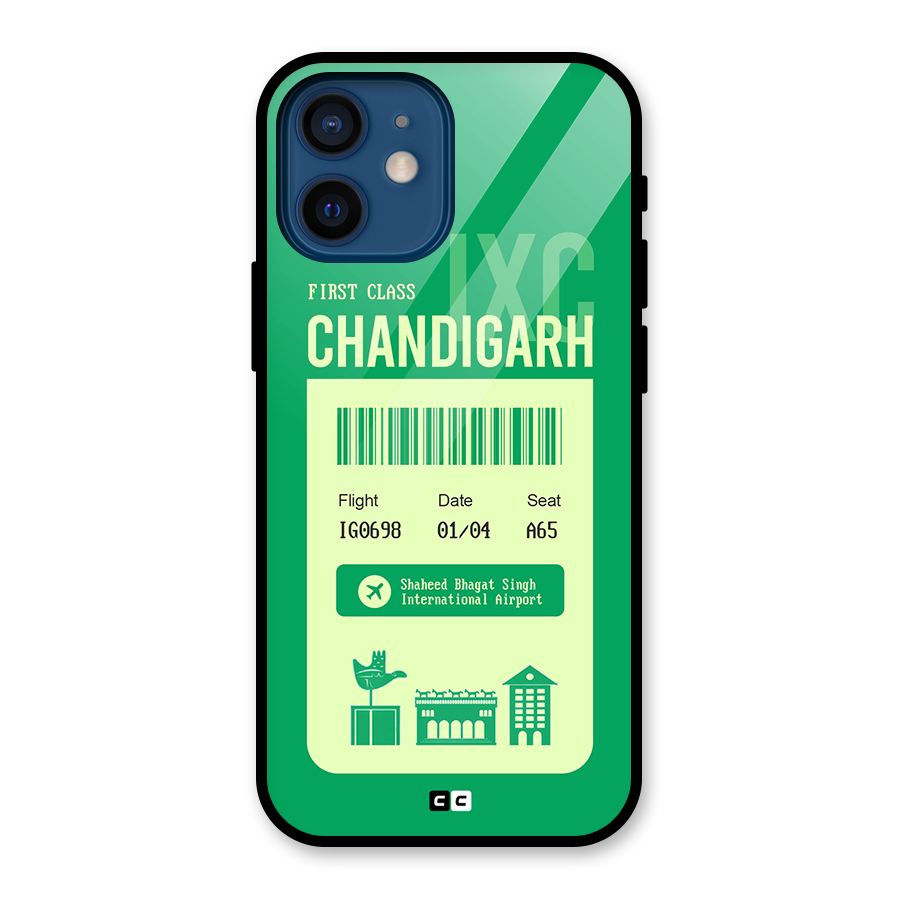 Chandigarh Boarding Pass Glass Back Case for iPhone 12 Mini