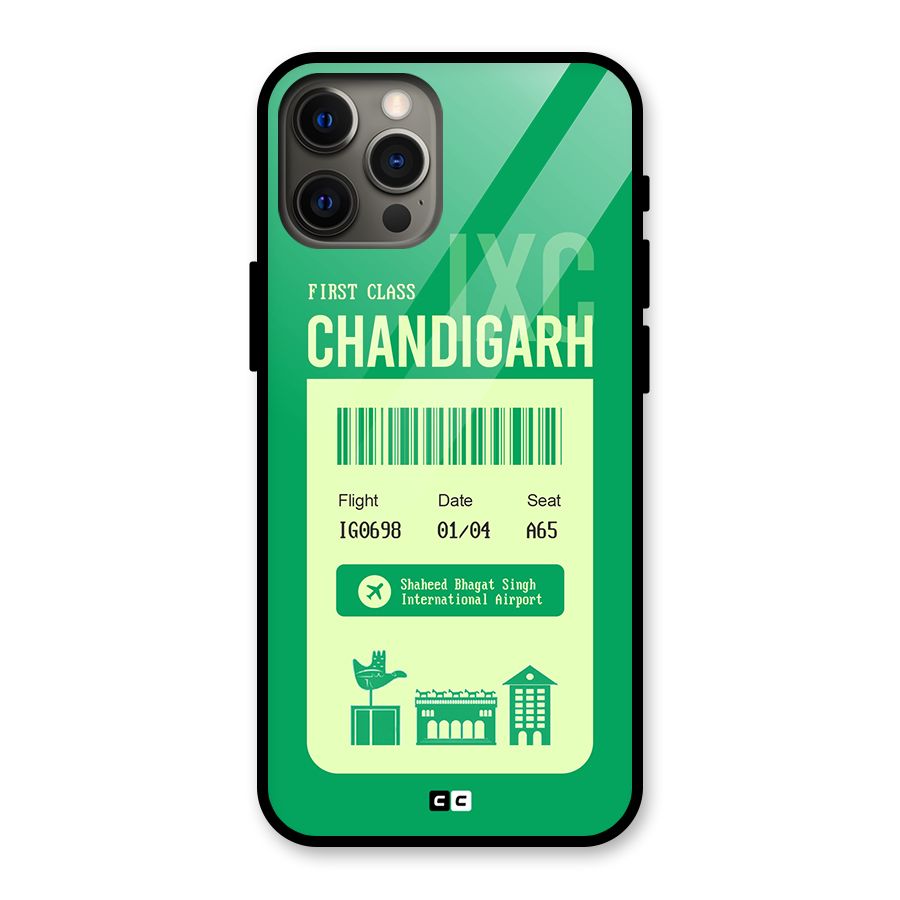 Chandigarh Boarding Pass Glass Back Case for iPhone 12 Pro Max