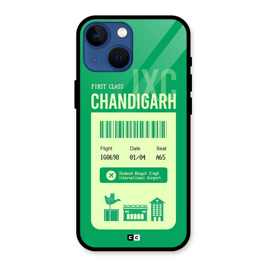 Chandigarh Boarding Pass Glass Back Case for iPhone 13 Mini