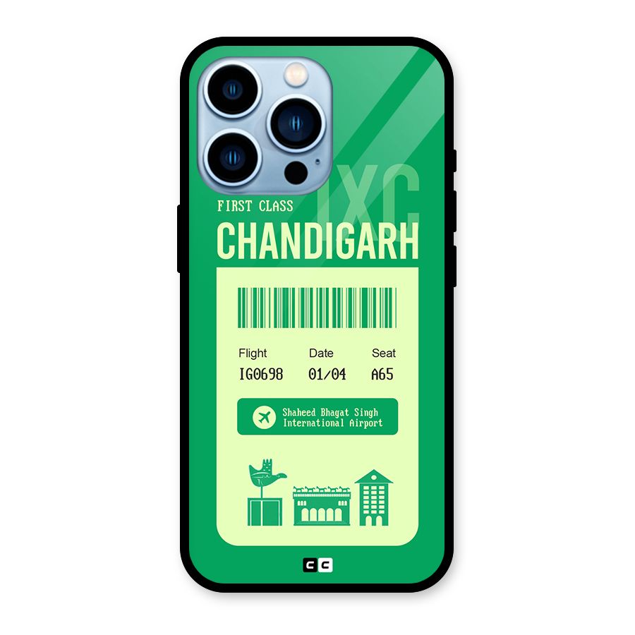 Chandigarh Boarding Pass Glass Back Case for iPhone 13 Pro