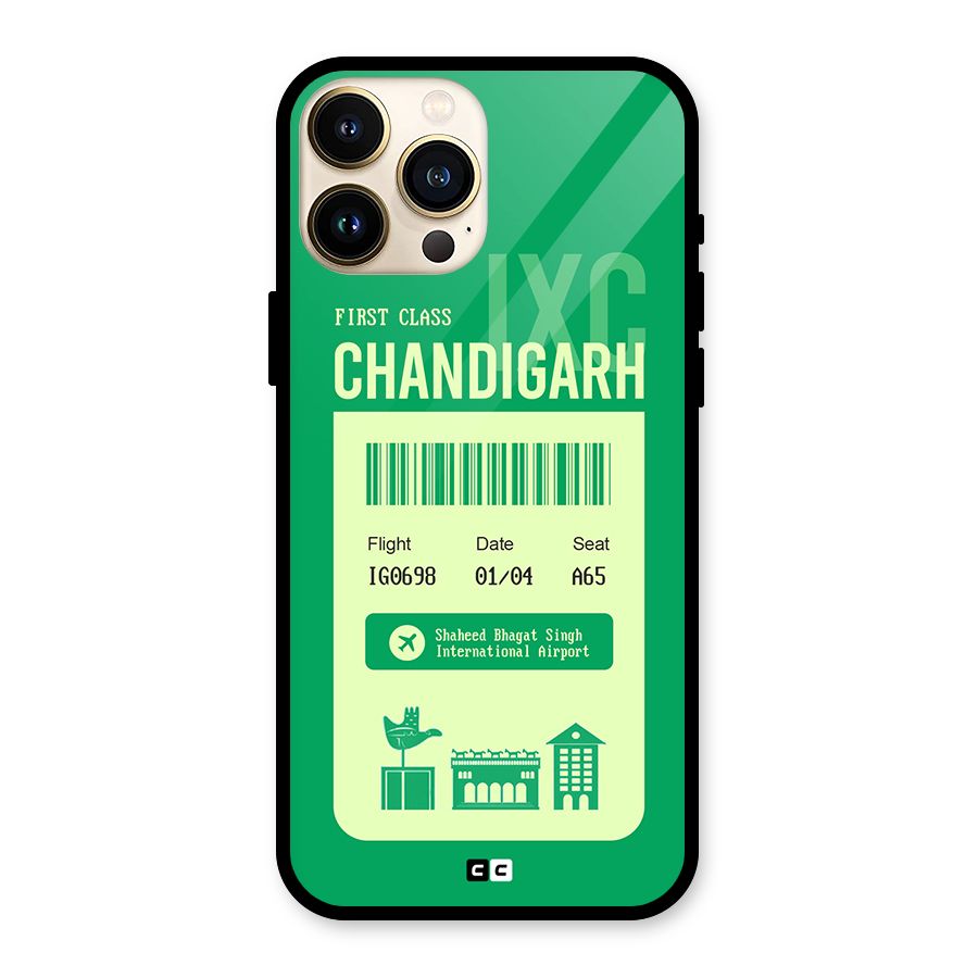 Chandigarh Boarding Pass Glass Back Case for iPhone 13 Pro Max