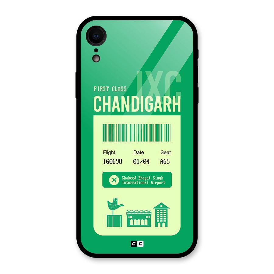 Chandigarh Boarding Pass Glass Back Case for iPhone XR