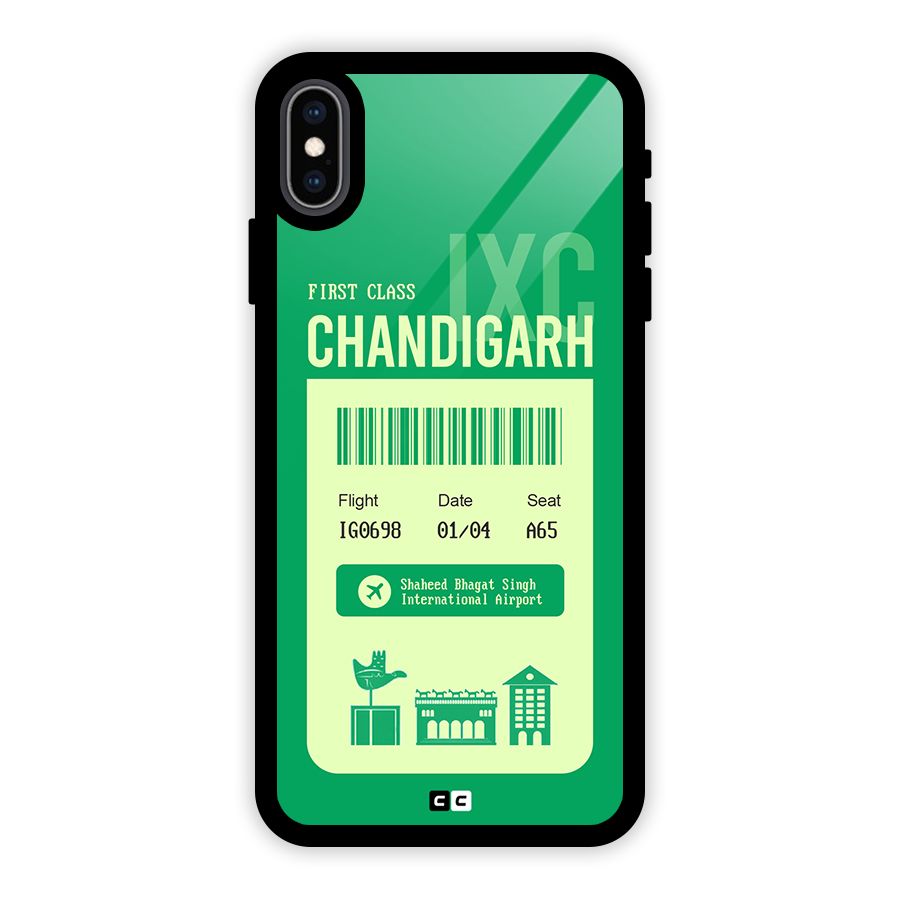 Chandigarh Boarding Pass Glass Back Case for iPhone XS Max